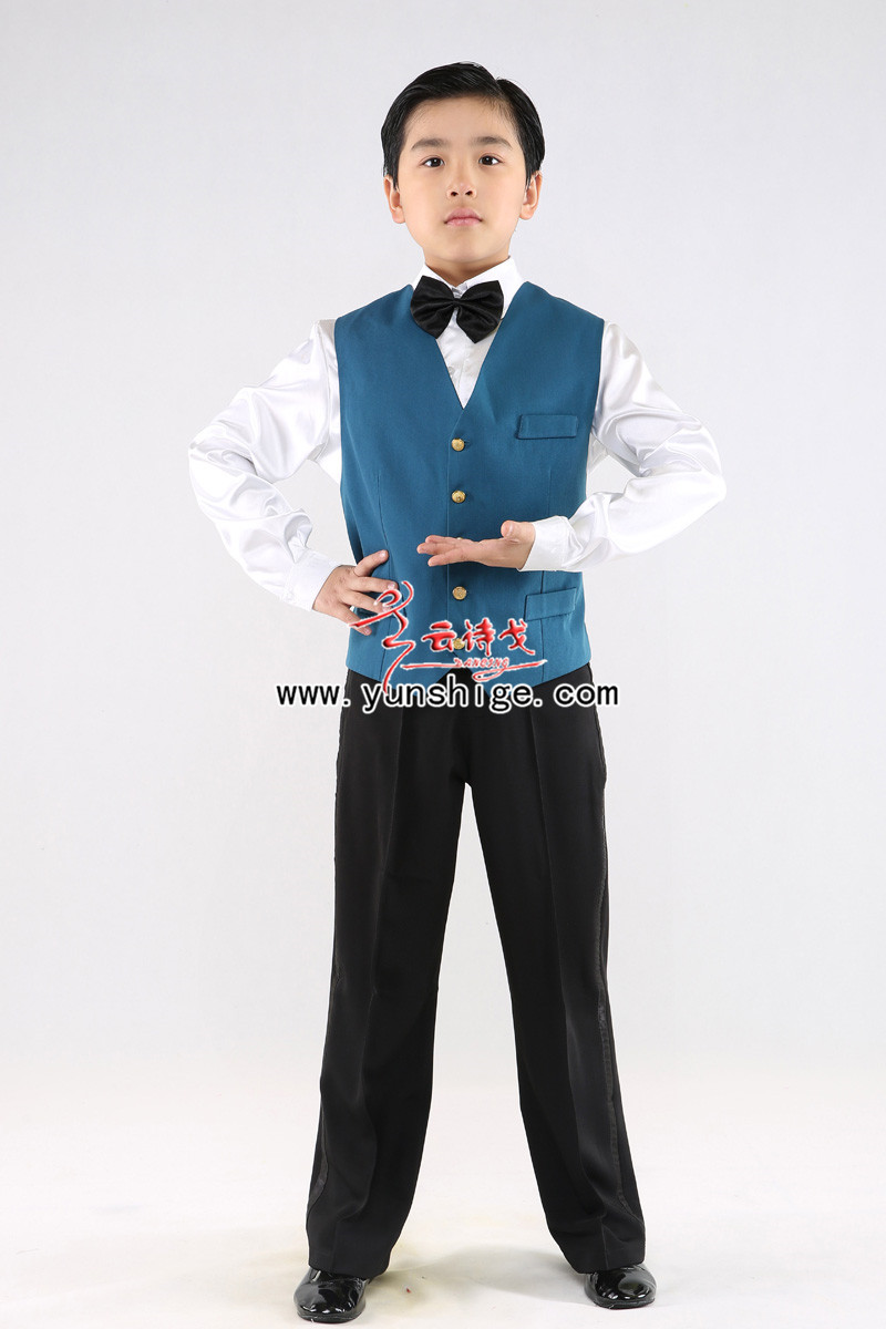 中小学生男生合唱服装衬衫马甲背带裤服装JTWBT19