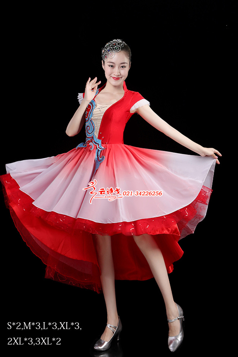伴舞红歌演出服装舞蹈服装新款国庆演出服装X BWG100-16套