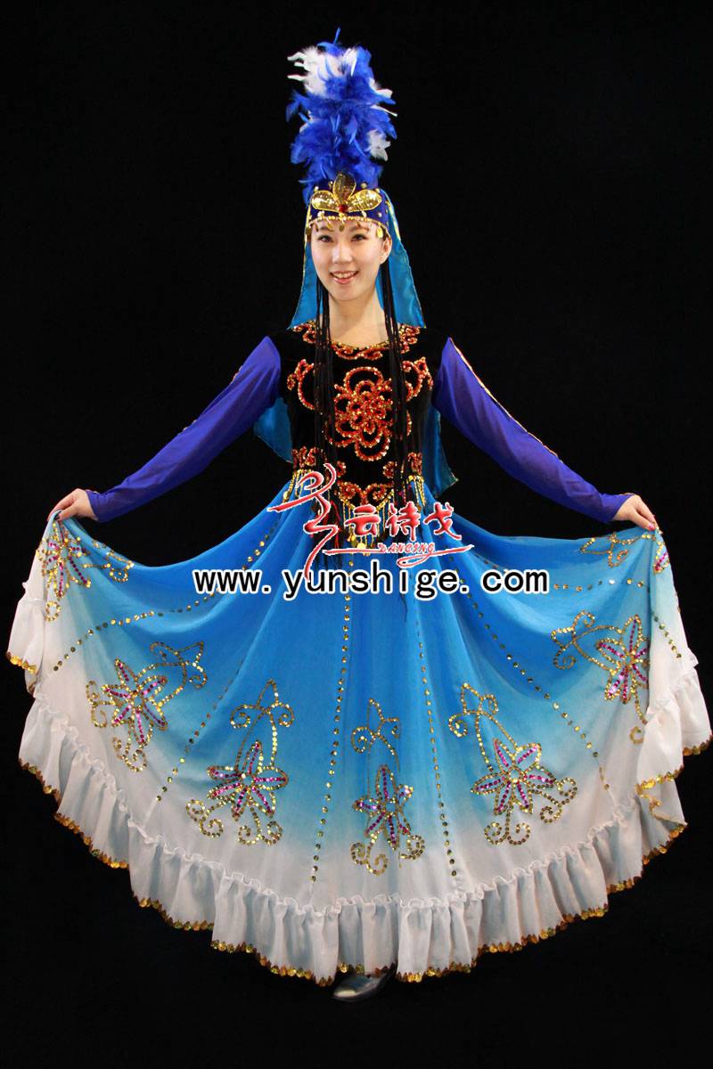 56个少数民族 演出服 维族 塔吉克族 哈萨克族WZG48