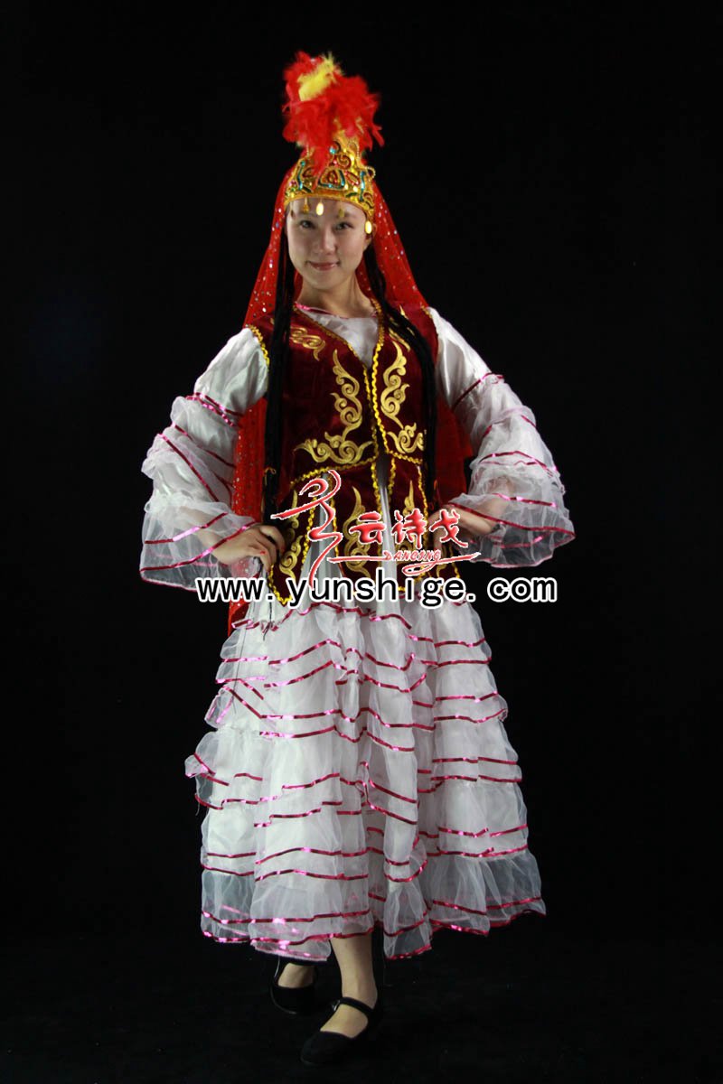 56个少数民族 演出服 维族 塔吉克族 哈萨克族WZG56红