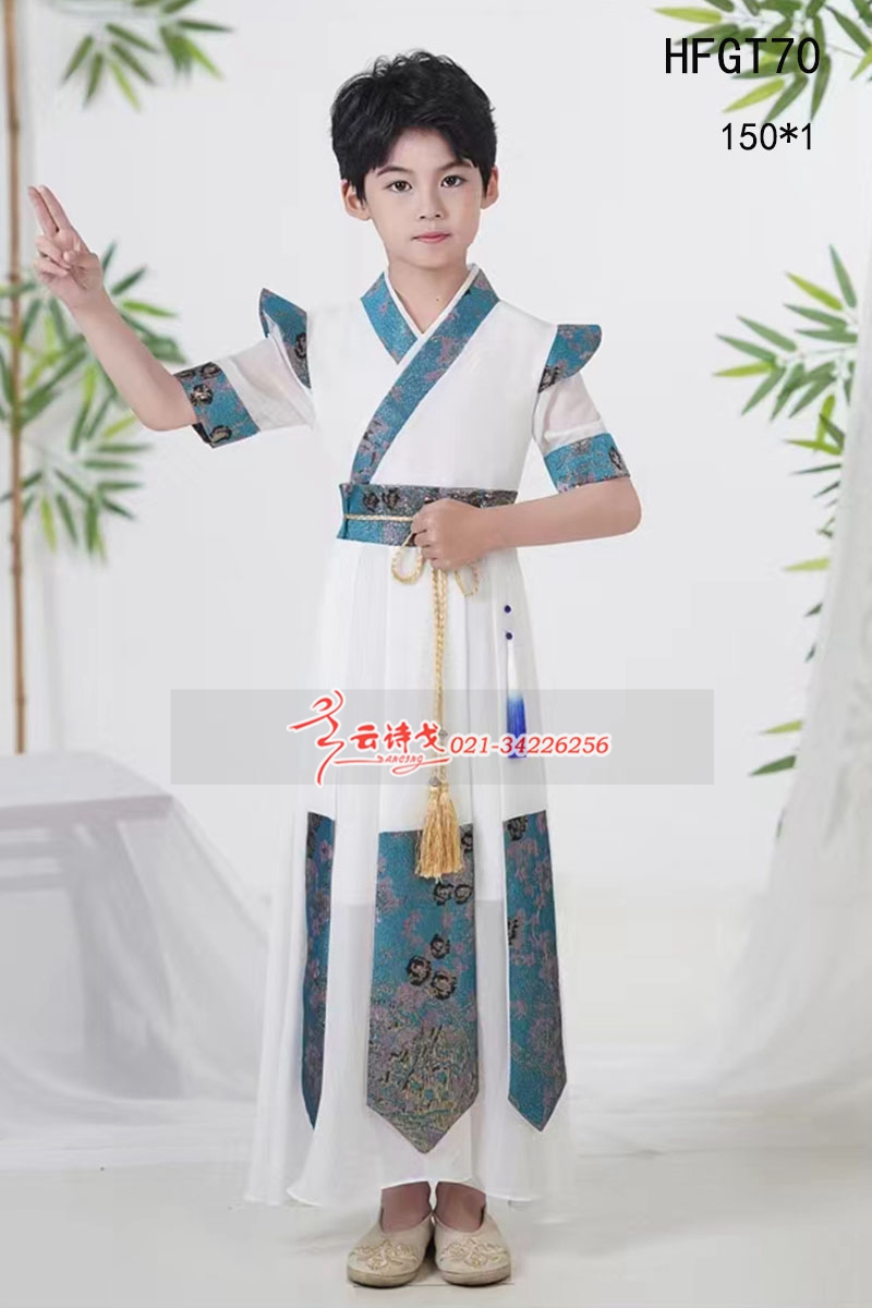 新款少儿古装汉服诗歌朗诵系列国学汉服中国风HFGT70