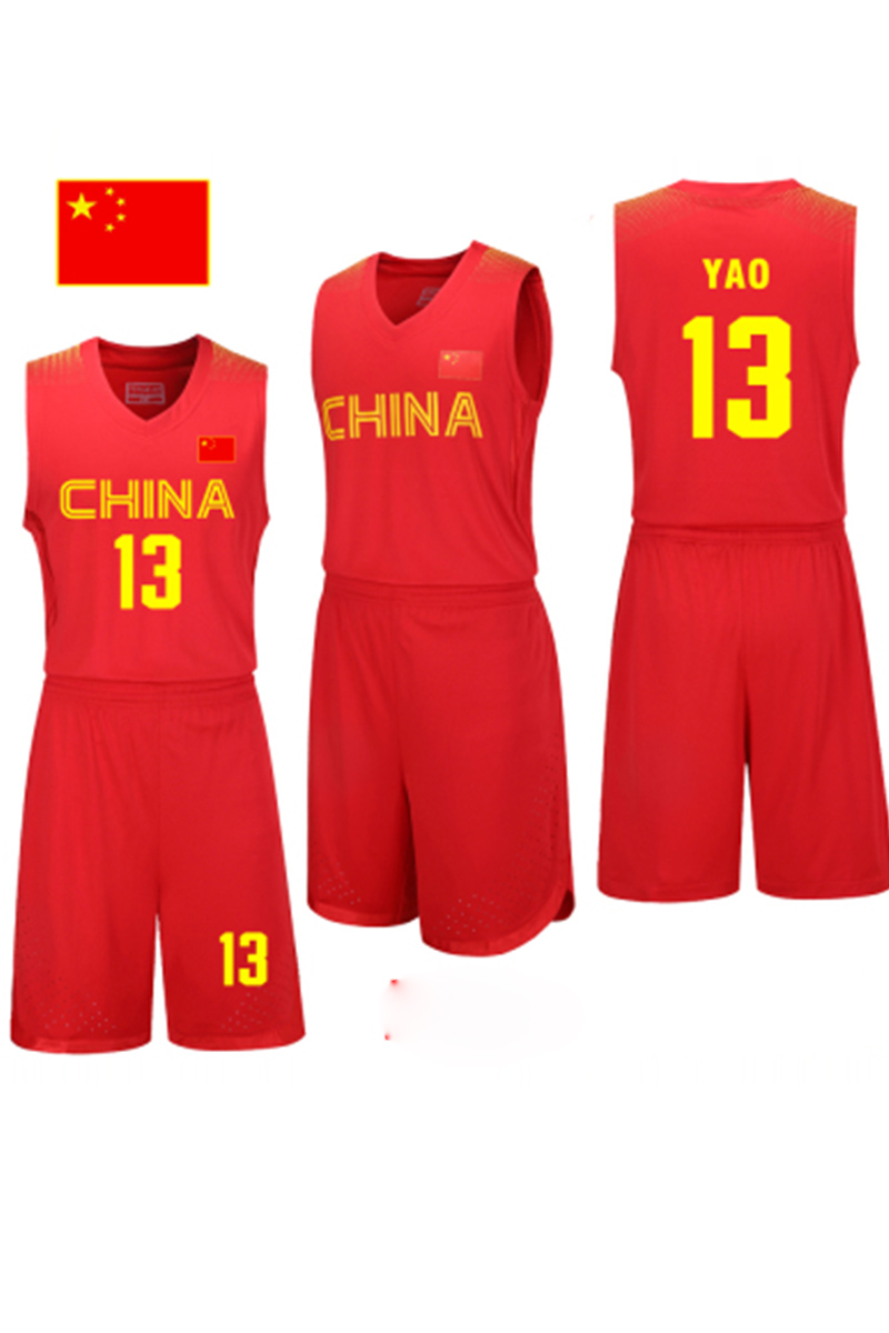 篮球队中国球队短袖短裤服装02